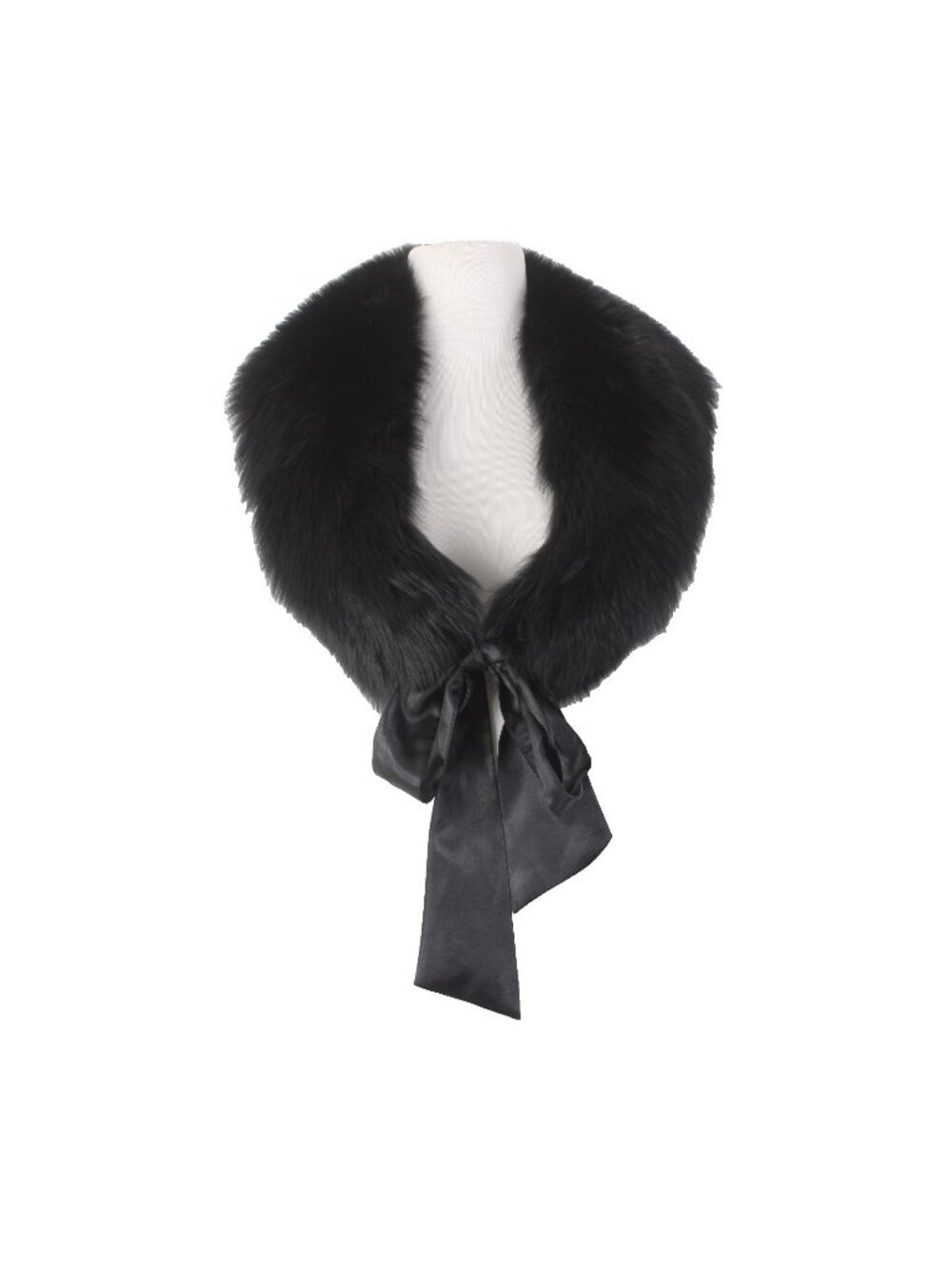 Sarika Scarf Furrari Furs Sz One Size Black Real Fur 21" Scarf